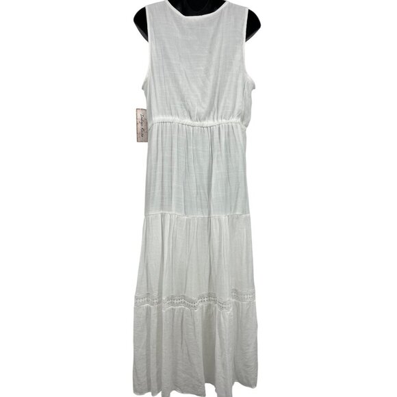 Indigo Rose Maxi Women White Dress Tier Size XL Extra Large Tier Sleeveless New - Picture 7 of 10